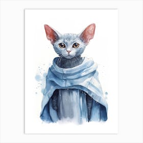 Russian Blue Cat As A Jedi 2 Art Print