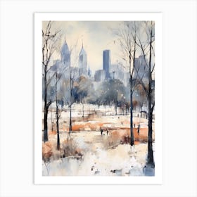 Winter City Park Painting Grant Park Chicago United States 1 Art Print