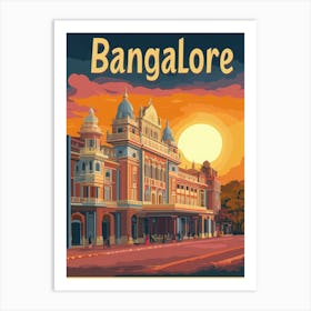 Aihrgdesign A Mid Century Modern Travel Poster For Bangalore 2 Art Print