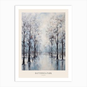 Winter City Park Poster Battersea Park London 4 Art Print