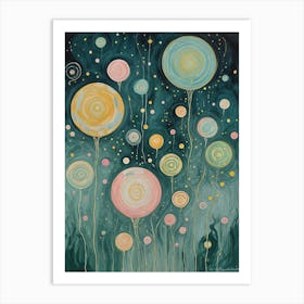 Balloons In The Night Sky Art Print