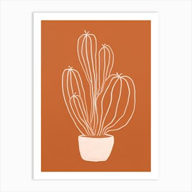 Cactus Line Drawing Lophophora Williamsii Art Print