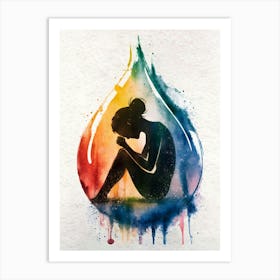 Rainbow Raindrop Art Print