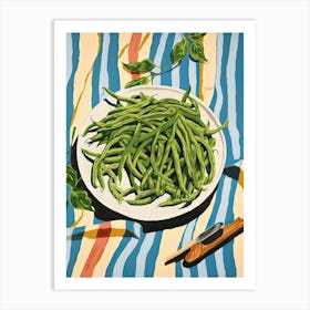 Green Beans Summer Illustration 2 Art Print