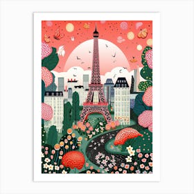 Paris, Illustration In The Style Of Pop Art 4 Art Print