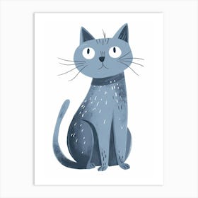 Russian Blue Cat Clipart Illustration 3 Art Print