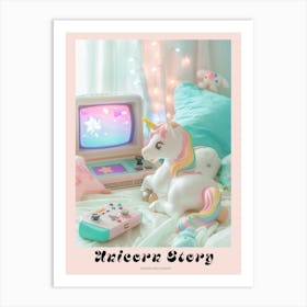 Toy Unicorn Video Gaming Poster Art Print
