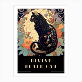 Divine Black Cat , Cats Collection 1 Art Print