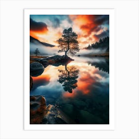 Lone Tree At Sunset 2 Art Print