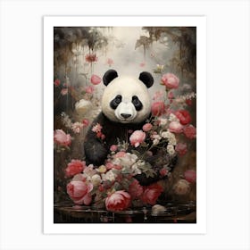 Panda Art In Art Nouveaut Style 3 Art Print