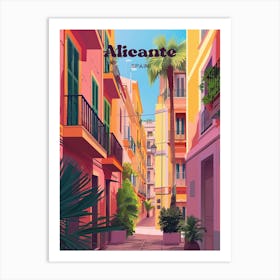 Alicante Spain Narrow Street Travel Art Art Print