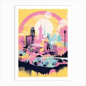 Sydney In Risograph Style 1 Art Print