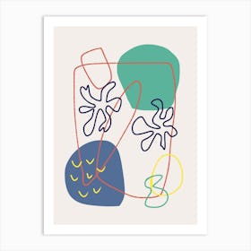 Abstract Corals And Pebbles Art Print