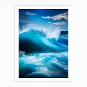 Rushing Water In Deep Blue Sea Water Waterscape Photography 2 Art Print