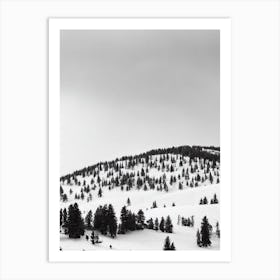 Bansko, Bulgaria Black And White Skiing Poster Art Print