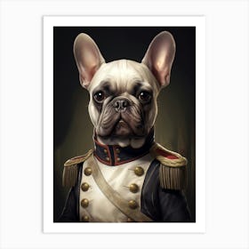 French Bulldog In Uniform Art Print