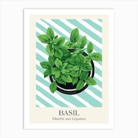 Marche Aux Legumes Basil Summer Illustration 10 Art Print