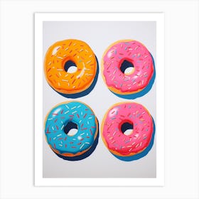Donuts Pop Art Retro 3 Art Print