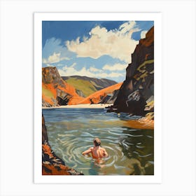 Wild Swimming At Llyn Cau Wales 1 Art Print