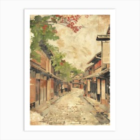 Gion District Japan Mid Century Modern 2 Art Print