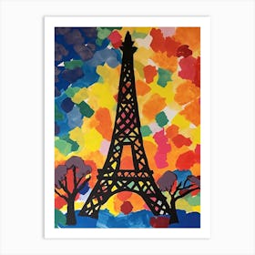 Eiffel Tower Paris France Henri Matisse Style 22 Art Print