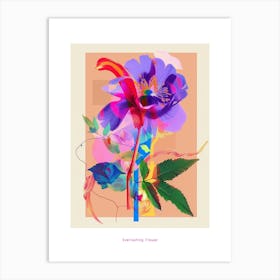 Everlasting Flower 4 Neon Flower Collage Poster Art Print