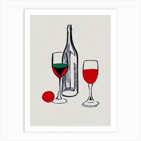 Franciacorta Satèn 1 Picasso Line Drawing Cocktail Poster Art Print