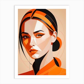 Woman Portrait Minimalism Geometric Pop Art (30) Art Print