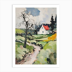 A Cottage In The English Country Side Painting 10 Art Print