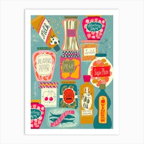 Colorful Pantry 2 Turquoise Art Print