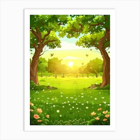 Sunny Day In The Park Art Print