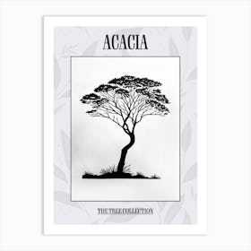 Acacia Tree Simple Geometric Nature Stencil 2 Poster Art Print