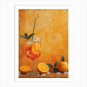 Cocktail On A Wooden Table Art Print