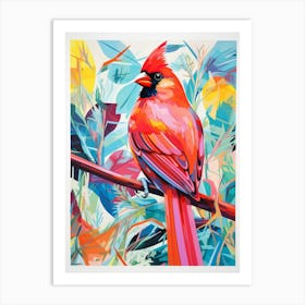 Colourful Bird Painting Northern Cardinal 4 Art Print