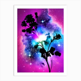 Flowers In Space 2 Art Print