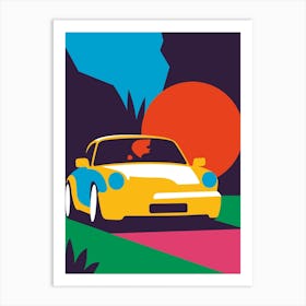 Porsche Bold Colour Pop Art Print