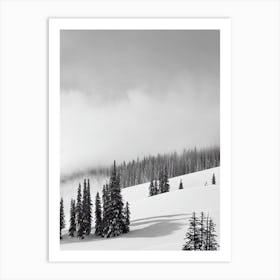 Ruka, Finland Black And White Skiing Poster Art Print