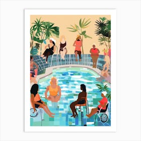 Body Positivity Hockney Style Pool 4 Art Print