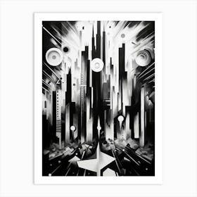 Perception Abstract Black And White 5 Art Print