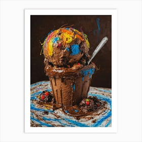 Chocolate Ice Cream Art Print