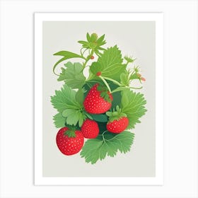 Wild Strawberries, Plant, Comic 2 Art Print