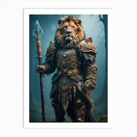 Lion In The Forest Art Print