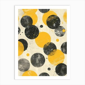 Yellow Polka Dots 1 Art Print