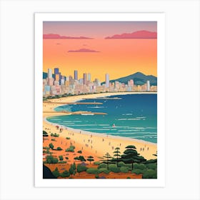 Copacabana Beach, Brazil, Graphic Illustration 3 Art Print