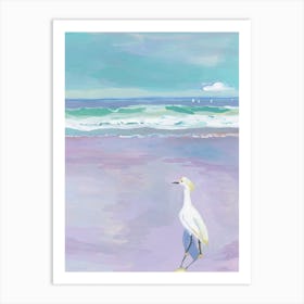 Beach Egret Art Print