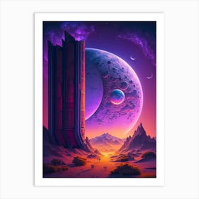 Spaceships And Planets Art Print