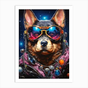 Dog In Space 1 Art Print