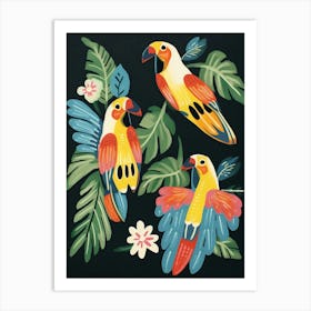 Folk Style Bird Painting Macaw 3 Art Print