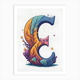 Colorful Letter E Illustration 101 Art Print