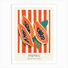 Marche Aux Fruits Papaya Fruit Summer Illustration 2 Art Print